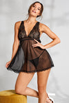 Sweetia Babydoll Met Bijpassende String Zwart